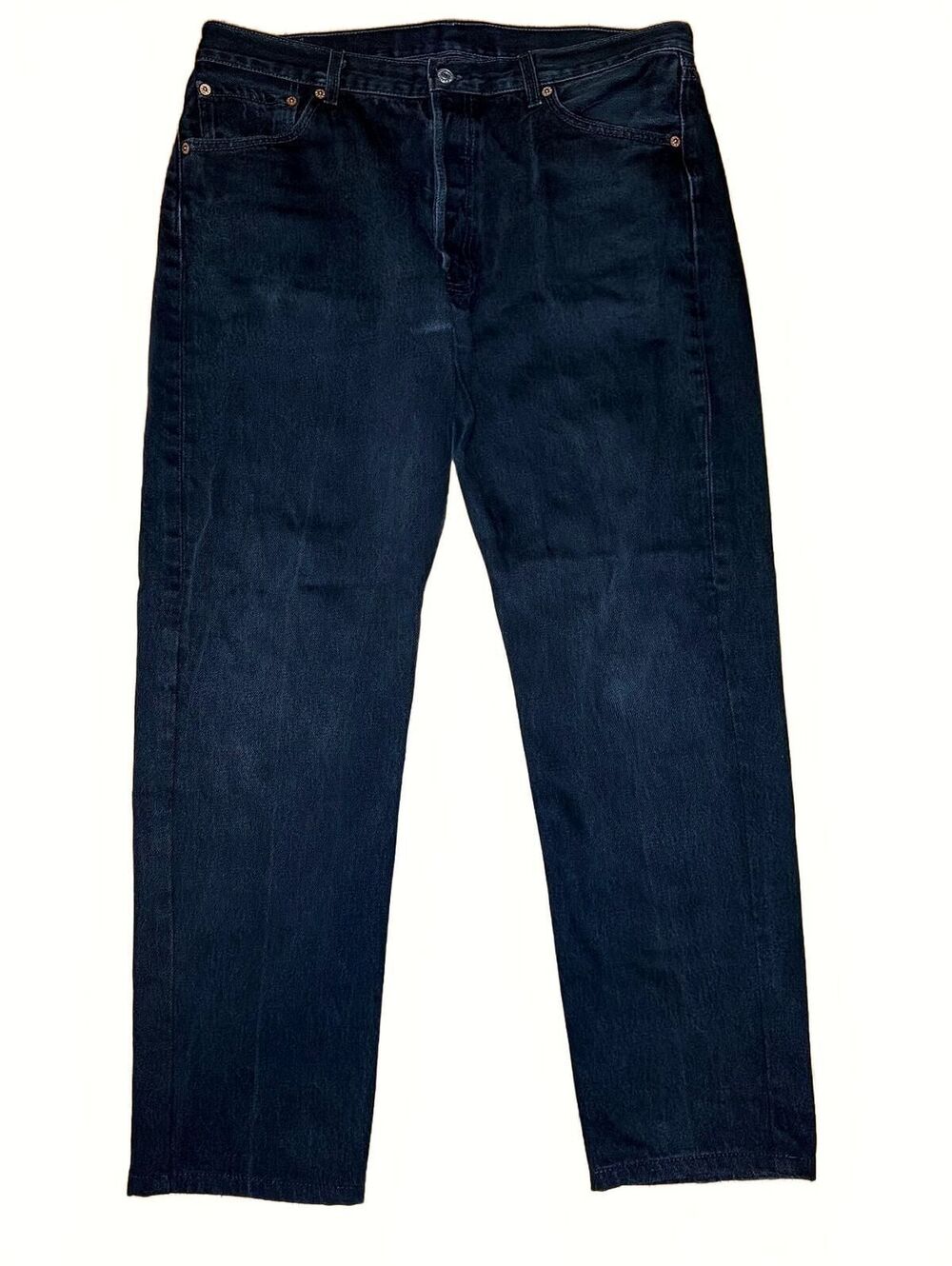 Vintage Levi's 501 Faded Black Jeans 36x28.5* Crop Y2K Grunge Streetwear Utility